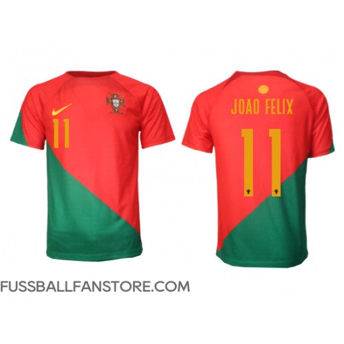Portugal Joao Felix #11 Replik Heimtrikot WM 2022 Kurzarm